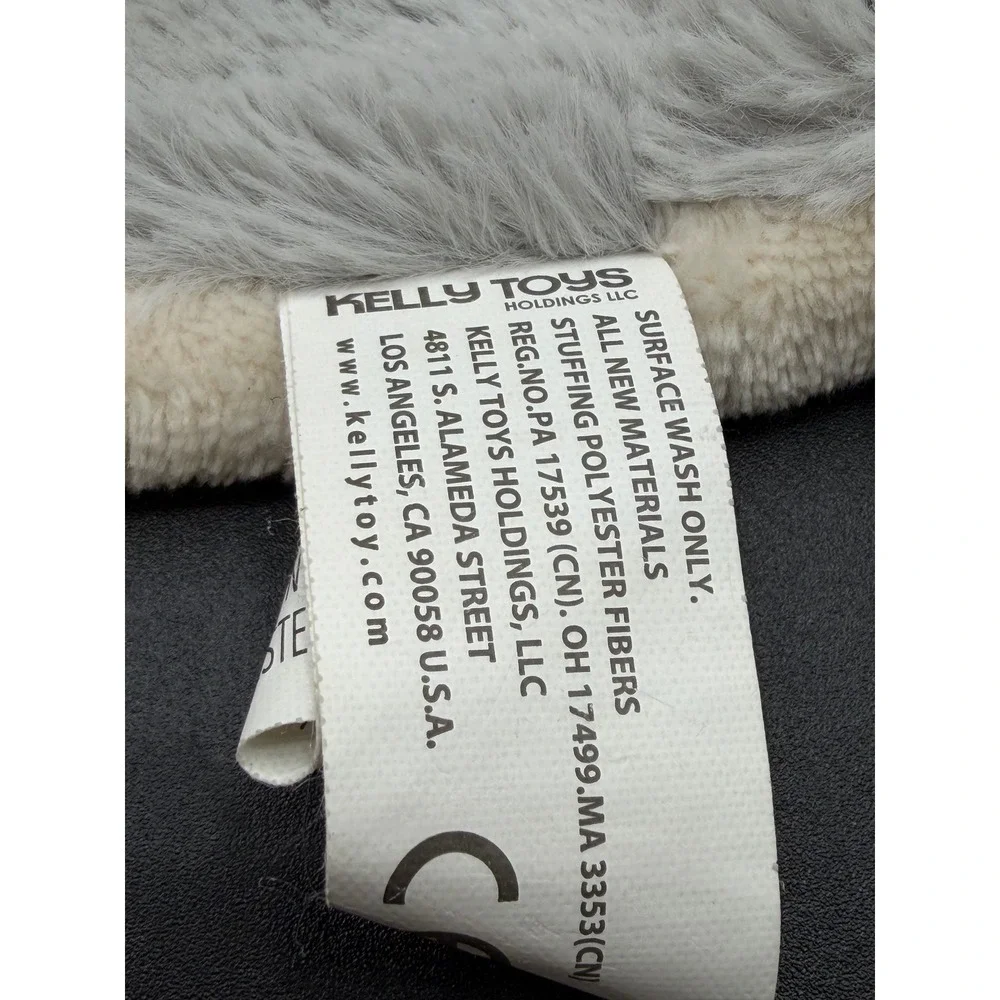 Kelly Toys Grey‎ Bunny Rabbit Plush Security Blanket Lovey Faux Fur Pink Nose